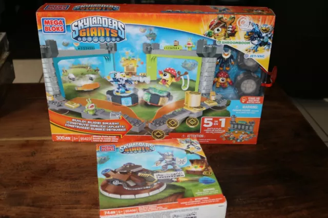 lot MEGA BLOKS SKYLANDERS GIANTS boites 95423 & 95408 build slide smash !