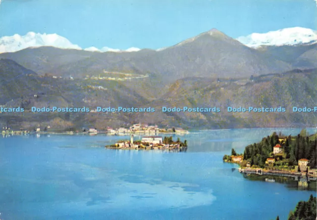 D018236 Isola S. Giulio nello sfondo il M. Rosa. Lago dOrta. Reggiori. N. 274