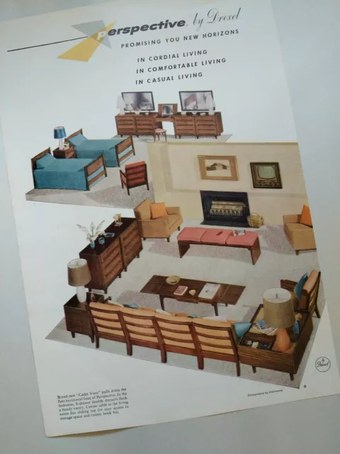 Vintage 1940'S PERSPECTIVE BY DREXEL FURNITURE Magazine Print Ad