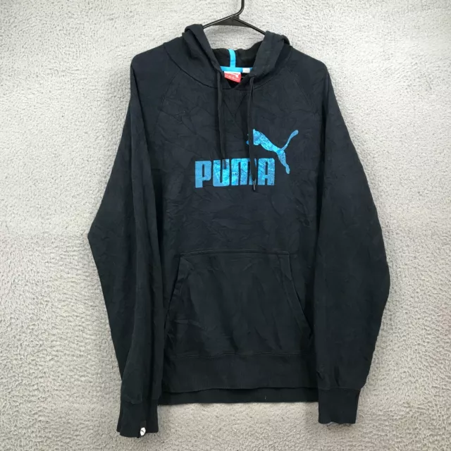 PUMA Sweater Adult Large Black LOGO Graphic Sport Lifestyle Hoodie 40182