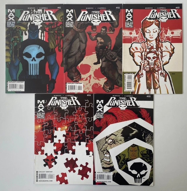Punisher 61 62 63 64 65 - Girls In White Dresses Set  - Marvel Max Comics