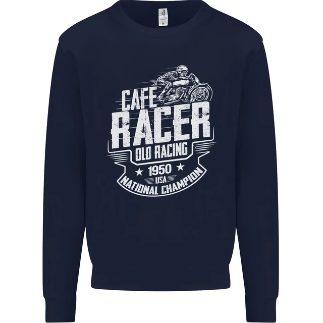 Felpa Maglione Maglione Moto Bambini Cafe Racer Old Racing Biker 2