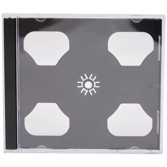 10 x CD  Double Jewel Cases 10.4mm for 2 Disc with Black Tray Pack of 10 Cases