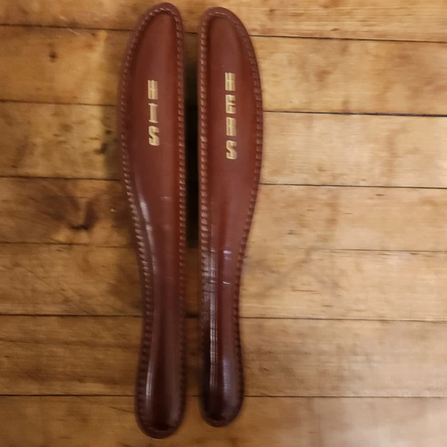 Leather His and Hers RCA Clothes Brushes with nylon Bristles vintage estate find