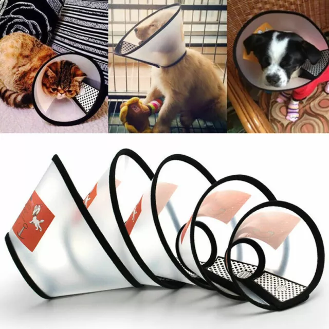 Dog Cat Elizabethan Medical Wound Healing Cone Protection Pet Collar 6 Sizes US