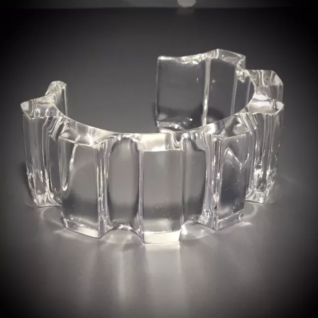Nwt Alexis Bittar Lucite Transparent Cuff Bracelet  6 1/2” L X 1.25 W