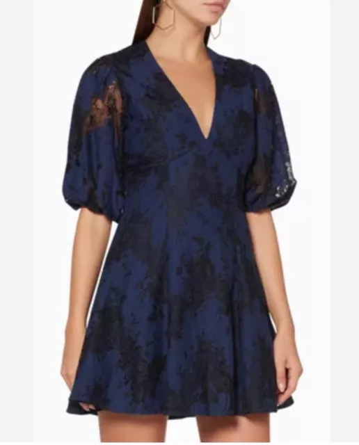 Keepsake The Label Womens Navy Blue Lace Mini Dress Size Small - NWT