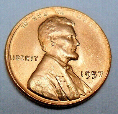 1957 P Lincoln Wheat Cent / Penny *BU / MS RED - MINT STATE RED* *FREE SHIPPING*