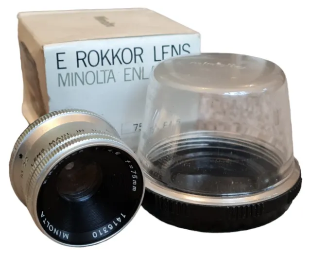 Lente ampliadora Minolta E Rokkor 50 mm f/4,5 para 35 mm