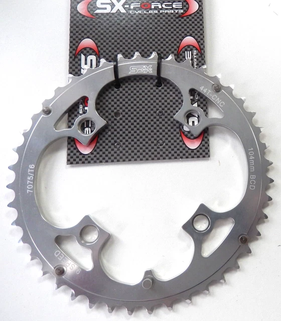 Plateau SX-FORCE 52 Dents CNC Noir/argenté – 135 BCD 10 Vitesses – Neuf Pour Vélo De Route