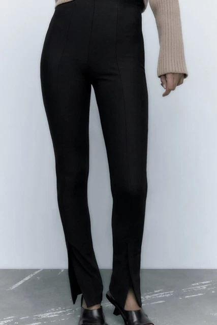 ZARA HIGH WAIST RIBBED FLARED LEGGINGS