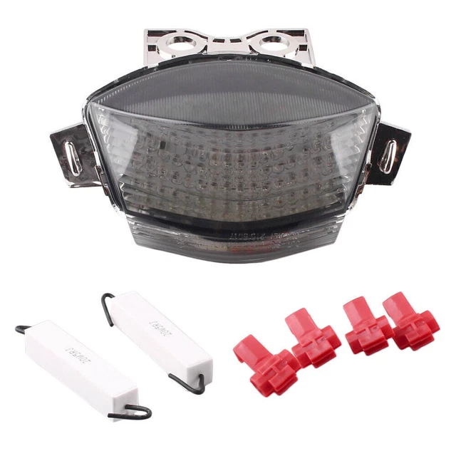 Motorcycle Smoke LED Rear Taillight Turn Signal For Kawasaki NINJA 650R 2006-07