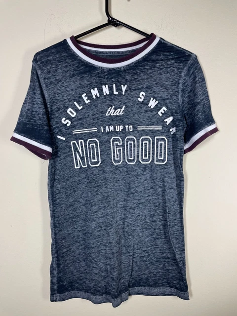 Harry Potter Black Sheer Tee Shirt I Swear I m Up to No Good Medium