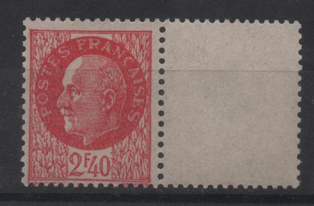 Timbre France 1938 Type Pétain Préoblitéré N°84 - Neuf ★★ MNH Variété Surcharge Décalée