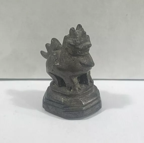 Vintage Rooster Bird Pose Asia Antique Opium Weight  Bronze China  2.9 OZ