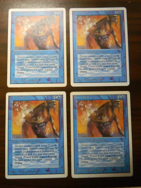 MTG Magic The Gathering Unlimited Power Leak x4 LP - MP Condition