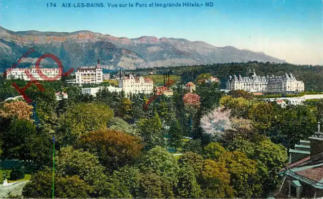 Picture Postcard> Aix-Les-Bains, Vue Sur Le Parc Et Les Grands Hotels