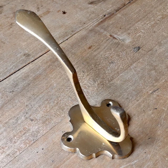 x1 Brass Double Coat Hook Reclaimed - 3 Available