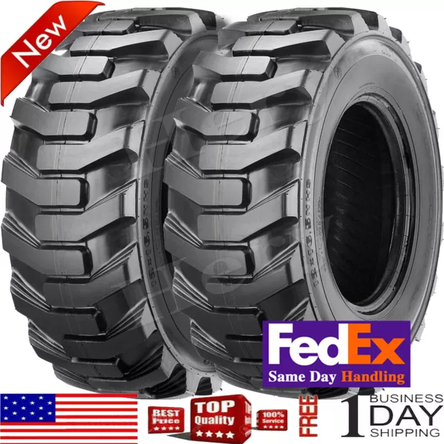 2PCS 12-16.5 Skid Steer Tires 12 PLY SKS-1 12X16.5 For Loader Bobcat Mud Snow