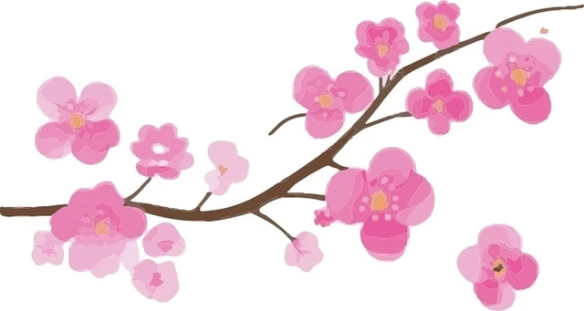 Cherry Blossom Clip Art, SVG, Vector Files