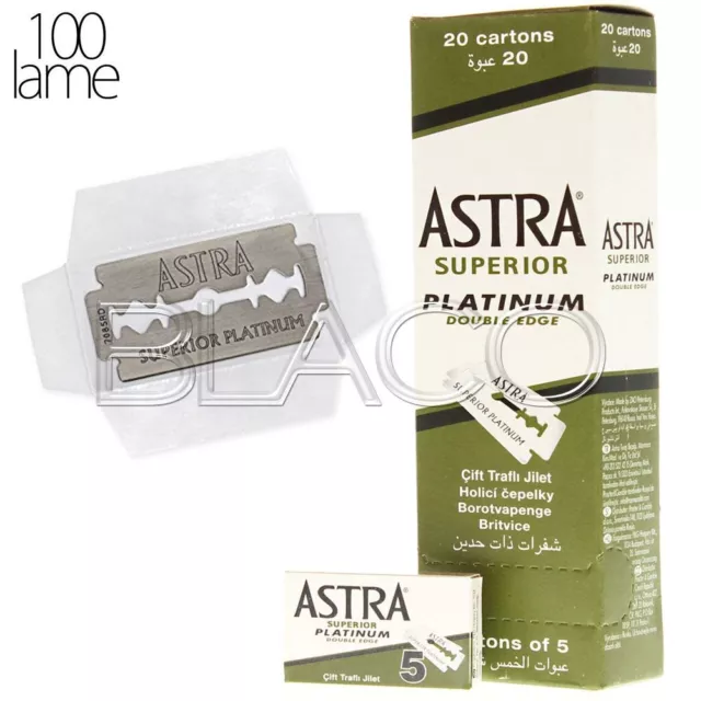 Lame Da Barba Astra Superior Platinum Confezione Da 100 Lame Per Rasatura