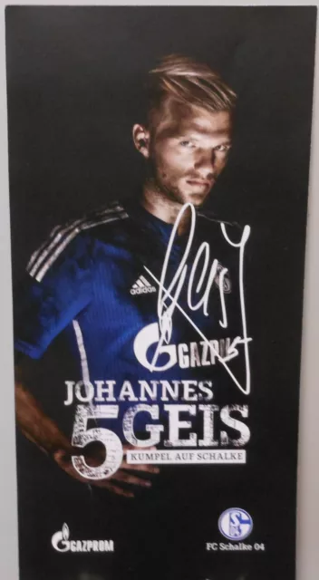 FC Schalke 04 Autogrammkarte Johannes Geis Saison 2015/2016 Faksimile #FP184