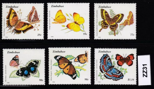 Zimbabwe 1992 Butterflies, set MNH ZZ31