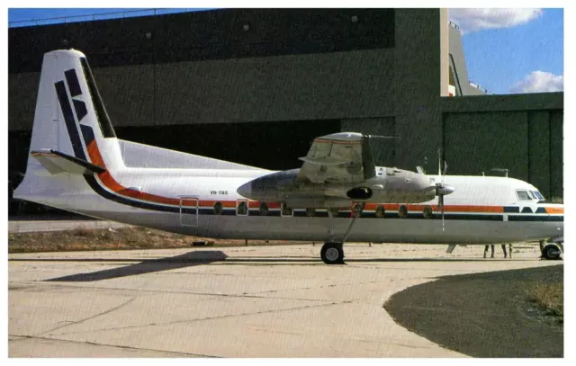 Trans Australia Airlines Fokker F27 600 Friendship Airplane Postcard