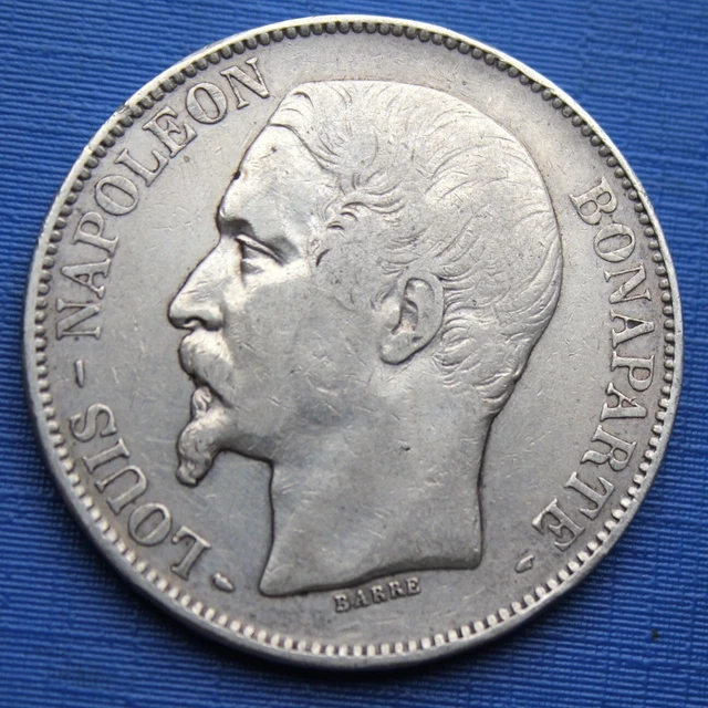 Pièce 1 Franc Argent 1852 A Louis-Napoléon Bonaparte - 2ème République - 4.66g / 23mm - Collection