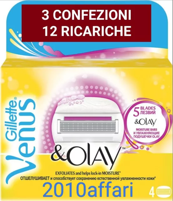 Gillette Venus & Olay 5 Hojas de Mujer - 12 Recargas