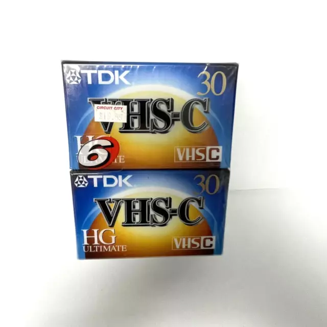 TDK TC-30 VHS-C Camcorder Videotape HG Ultimate Lot of 6 tapes. NEW SEALED