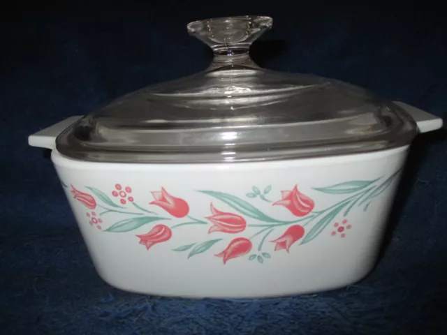 Corning Ware Rosemarie Casserole 1.5 Liter Tulip with Lid