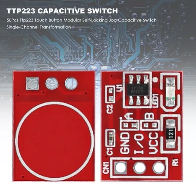 TTP223 Touch Button Modular Self Locking Micro Capacitive Switch Single 10 Pack