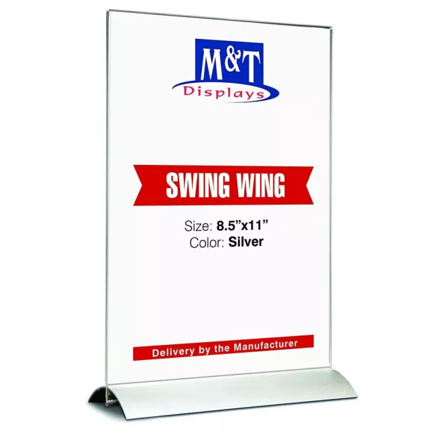 Acrylic Swing Sign Holder for Tabletop Advertising Display (8.5x11 Insert)