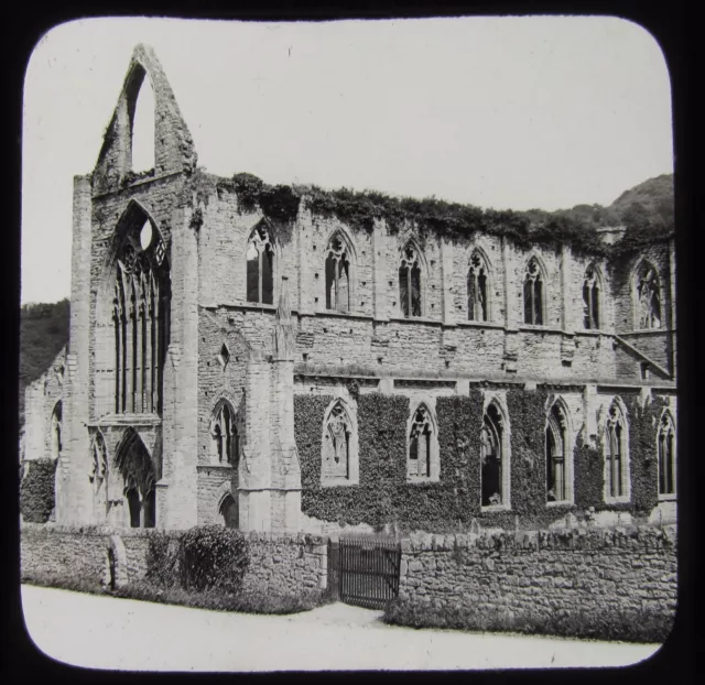 Glas Magic Laterne Rutsche TINTERN ABBEY AUSSENBEREICH NR. C1900 FOTO WALES