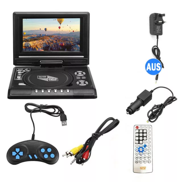 7.8" Portable DVD Player 16: 9 Swivel Screen CD/ DVD/ VCD/ All Regions Support