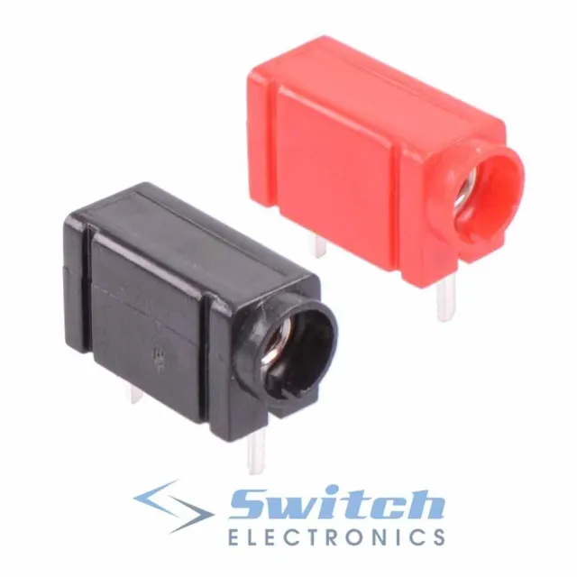 Red + Black Pair 4mm PCB Test Socket Connector 24A