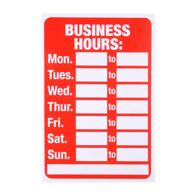 Business Hours Sign Office Business Shop Door Restaurant Window Open Close Hours