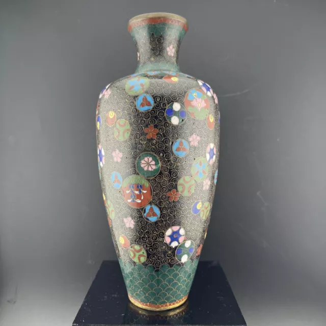 Rare Antique 19th C Japanese Enamel Cloisonné Meiji Period Small Vase 7"