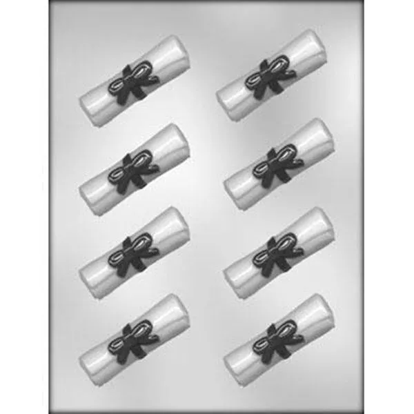 Diploma w/ Ribbon 2¾ Chocolate Candy Mold  School Graduation  (3 pc)