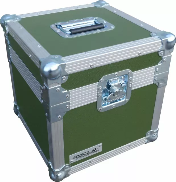 Flight Case Swan 12" Single LP 100 Vinyl Record Box (Olive Green Rigid PVC)