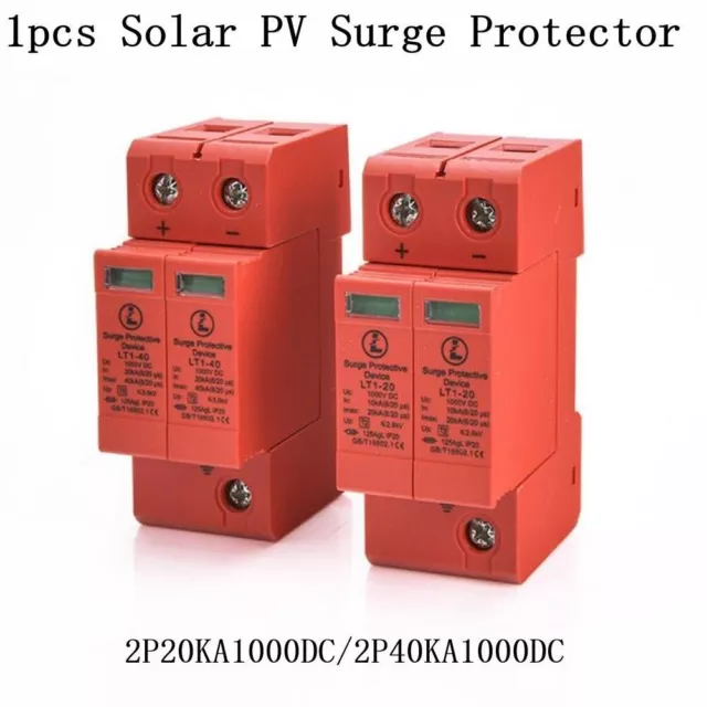 2P SPD PV DIN Rail Low Voltage Arrester Surge Protector DC1000V 20KA~40kA