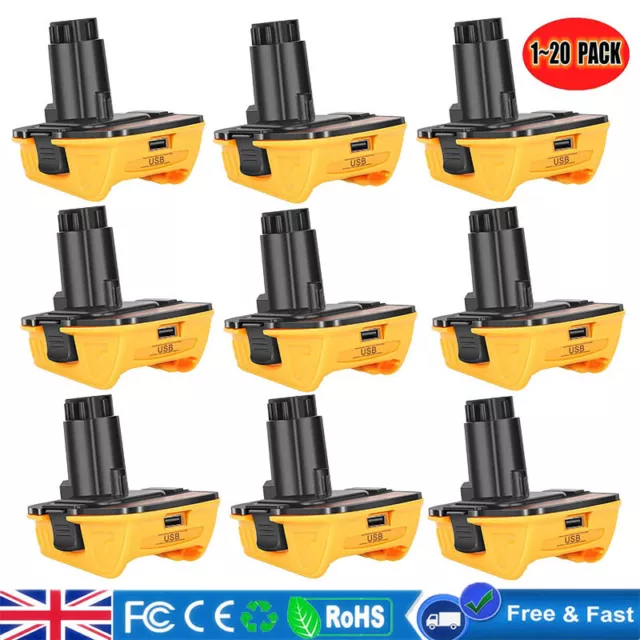 For Dewalt Battery Adapter DCA1820 USB 18V 20V Li-ion Convert To Ni-Cd Ni-MH NEW