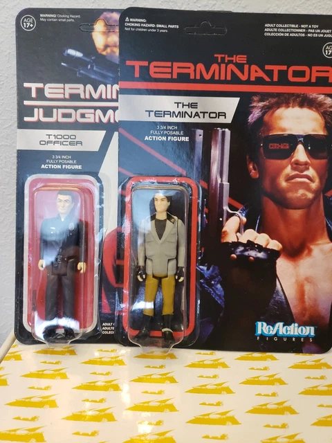 ReAction Super7 Lot TERMINATOR T2 T800 GRAY LEATHER JACKET & T1000
