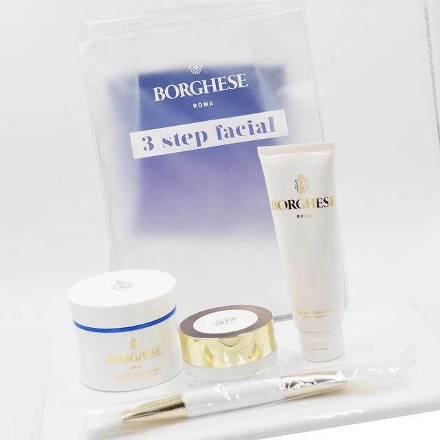 Borghese 3step Facial  Mud Face Body Crema Saponetta Restore Night Cream Brush