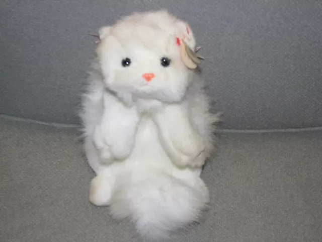 Ty Beanie Babies - ANGLE the white Persian cat / plush / stuffed kitten