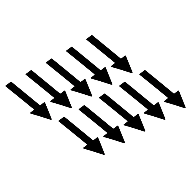 2x0.6" Arrow Sticker Directional Sign PVC Adhesive Floor Decal, Black 150pcs
