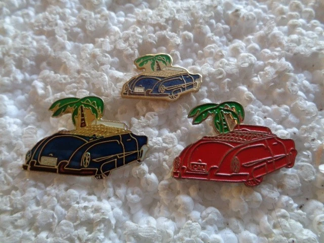 Job lot of 3 Cadillac car shaped metal lapel pins