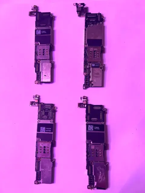Lot of 4 Apple iPhone 5S, 5, 5C Logic Board Motherboards For Parts/Repair Only