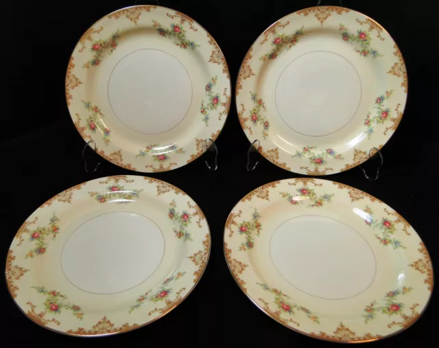 Homer Laughlin Eggshell Nautilus Aristocrat Lunch Plates 9 1/4" Set 4 Excellent